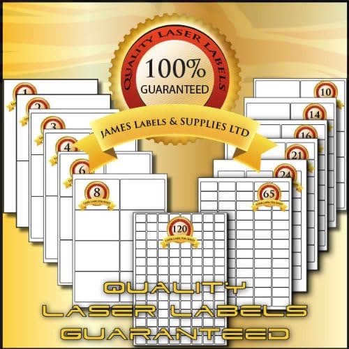 Laser Labels 100 Sheets SL21 (White - 21 Labels Per Sheet of 63.5 x 38.1mm)