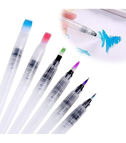 Set Di 3 Penne A Pennello Ad Acqua - Pennelli Fine, Medio E Spesso, Per Acquerello, Calligrafia E Disegno, Regalo Perfetto