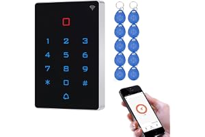 WiFi Tuya RFID Åtkomstkontroll Knappsats 125 kHz, IP68 Vattentätt Touch-Kodlås med Bakgrundsbelysning, Fristående Dörrkontroller, WG26/WG34, DC12V, 2000 Användare + 10 RFID-Nyckelbrickor (7)