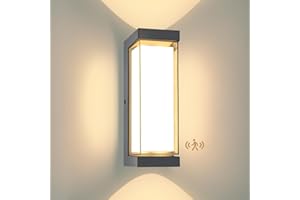 ‎YINDALUX YindaLux 24W LED Aussenlampe mit bewegungsmelder, IP65 3000LM Wandleuchte Innen/Außen, 3000K Modern Außenleuchte mit bewegungsmelder, Aluminium Außenleuchte für Terrasse, Eingang, Flur, Anthrazit