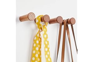 HomeDo Perchero de pared de madera redondo, colgador de pared, ganchos decorativos de madera de estilo vintage, para sombreros, 6 unidades (R 3,5-Cereza-8 cm)