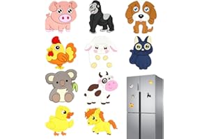 BEPSYOM 10 Pcs Imanes para Niños Animales de Granja Magnéticos para Nevera y Pizarra Ideal para Bebés y Niños Pequeños