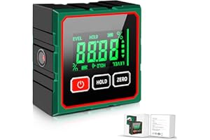 VUTLACE Digital Angle Finder, 4 Side Strong Magnetic Digital & LCD Display, USB Rechargeable Magnetic Digital Spirit Level, Protractor Inclinometer for DIY Woodworking, Construction and Machinery