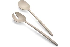 Guzzini - Tierra, Cubiertos de Plástico Reciclado para Ensalada - Gris Paloma, 30 cm - 106101158