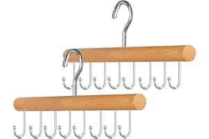 GmeDhc 2 Piezas Corbatero con 8 Gancho, Colgador de Corbatas Giratorio de 360 Grados, Organizador Cinturones, para Cinturón, Bufanda, Corbatas, Ropa Interior