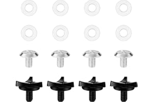 XIHIRCD 8pcs Vis pour Casque de Moto avec 8 Rondelles en Silicone, Vis pour Visière de Casque Clips pour Visière Accessoires pour Casque de Moto (Noir, Argent)