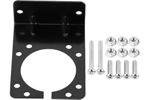 Hlyjoon Steckerhalter 7 Pin Anhängersteckerhalter Metall Langlebig Korrosionsbeständig mit Schrauben Muttern Schwarz