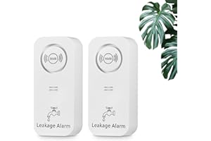TOWODE Rilevatore di Perdite D'acqua 90dB Sensore di Allarme per Perdite D'acqua Avviso di Perdite e Gocciolamenti Uso per il Tuo Bagno, Lavanderia, Cucina (confezione da 2)