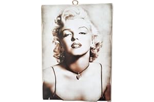 KUSTOM ART Cuadro de estilo vintage Marilyn Monroe de colección, impresión sobre madera