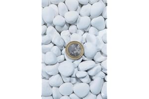 TODOSTONES Piedra Canto Rodado Saco Blanco Especial (99%) (10 Kg, Tamaño: 10-20mm)