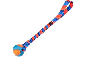 Tug-E-Nuff - PowerBall - Tirador elástico | Mango elástico que absorbe los golpes | Juguete de bola duradero para perros | Ideal para entrenamiento interactivo de perros y perros de todas las edades |