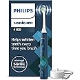 Philips Sonicare 4100 Electric Toothbrush, Sonic Toothbrush with Two Modes, Pressure Sensor and Timer, Malibu Blue Prismatic, Model HX3689/42