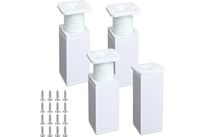Luabue 4 Pezzi Piedini Regolabili per Mobili 12CM Quadrata Gambe per Mobili Alluminio Bianca per Tavolo Scrivania Piedini per mobili per Armadietto, Divano, Tavolo, Letto Gambe
