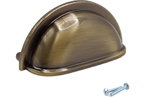 M4TEC Coquille Coupe Cuisine Armoire Porte Poignées Placard Tiroir Chambre Meubles Tirer Laiton Antique. Série VD7: Entraxe 76 mm