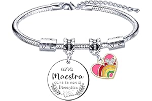 VZIUYTRE Bracciale Insegnante Regalo Insegnante Bracciale Insegnante Regalo Insegnante Braccialetti Insegnante Grazie Maestro per il Regalo Incisione Bracciale Regali di Laurea Compleanno