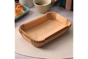 GreenMingle 50-Piece Parchment Paper Liners for Ninja Dual AF300UK 7.6L/AF400UK/AF451UK/AF500UK EMtronics & Other 2 Drawer Air Fryer, Compatible with Ninja, Salter, Tower and Other Dual Zone Air Fryer