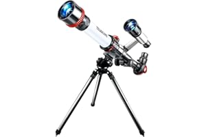 LUCKME Adults Kids Monocular Telescope Floor Standing 50mm Refractor with Finder Scope & Tripod Astronomical Telescope Best Portable Telescope Beginner Gift for Space Observation Stargazing
