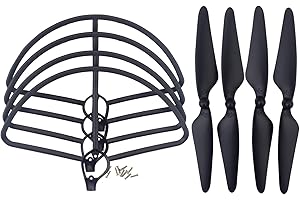 ZYGY Le Lame Principali Elica di Ricambio + Propulsore Protector per Hubsan H501S RC Quadcopter Drone H501S H501A H501C H501M H501S W H501S PRO RC Quadcopter - Nero