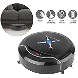 lesgos Robot Vacuum Cleaner, Strong Suction Smart Sensors Self-Charging Automatic Smart Robot Vacuum Floor Cleaner with Multiple Brooms for Pet Hair Carpets Tile