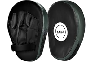 Luniquz 1 Paire de Pattes d'ours Boxe en Cuir Bouclier Courbe pour Boxe Taekwondo Muay Thaï MMA Cible Pad pour l'Entraînement de Sport de Combat