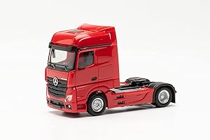 Herpa Mercedes-Benz Actros 18 Bigspace Tracteur, fidèle à l'échelle Originale 1:87, modèle de Camion pour Diorama, modélisme, Objet de Collection, décoration, fabriqué en Plastique, 309189-003, Red