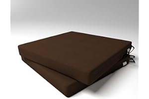 Market-Alley Stuhlkissen Sitzkissen mit Bänder für Gartenstuhl, Küche oder Esszimmerstuhl Stuhlauflage (112 Braun 40x40x4cm - 2er Set)