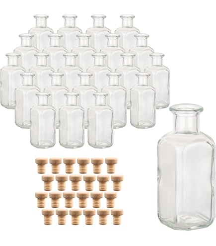 2 Bottiglie Vetro 500ml Con Tappo Sughero - Ideali Per Liquori, Oli O Decorazioni (Ø8,5cm H18cm) - Foto 8