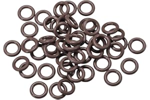 sourcing map Flúor Caucho Juntas Tóricas 9mm OD 5,2mm ID 1,9mm Ancho, Métrico FKM Sellado Junta, Paquete de 50