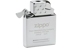 Accendino Zippo® Inserto a Gas - Fiamma Gialla 65815, Accendino Antivento Ricaricabile Zippo, Realizzato in Metallo con Caratteristico "click" Zippo, Color Argento, Ottima Idea Regalo