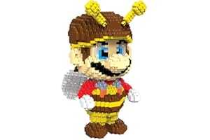 RSVT Nano Building Blocks for Kids, Mario Game Modèles De Personnages, Mini Bâtiment DIY Jouets Éducatifs, Brique De Construction De Dinosaures Amusante,Bee Mario