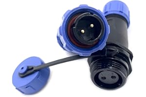 BAYZCONN Conector de terminal Enchufe de aviación SP13 Conector macho de 2 pines y conector de cable hembra IP68 Conector circular impermeable de 2 pines Tipo en línea Enchufe de aviación 250 V 13 A
