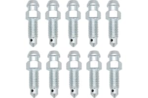 ECSiNG 10 st metrisk bromsok luftningsnippel M6 x 1 mm total längd 27,2 mm sexkantig nedre tråd total längd 10 mm för att förhindra bromsvätskeläckor