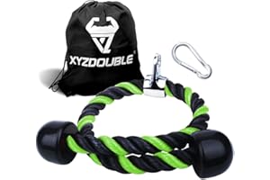 XYZDOUBLE Triceps Rope 70cm/90cm Machine Attachment Cable Nylon Braided Heavy Duty Tricep Rope Cable Attachment for Fitness with Non-Slip HandlesTraining Multi Gym Fitness Workout,Biceps,Triceps,Gym or Home
