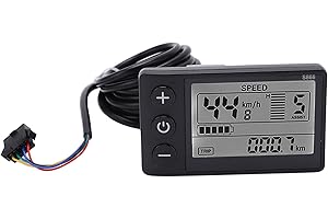 BONKZEBU S866 Electric Bike LCD Display,Waterproof Large Screen SM Plug LCD Display,Quick Convenient Button 24V 36V 48V LCD Display,for 22.2mm Handlebars