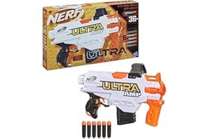 Nerf Ultra Amp, Blaster motorisÄĹ, Chargeur 6 flÄĹchettes, 6 flÄĹchettes, Compatible Uniquement avec flÄĹchettes Ultra Multicolore