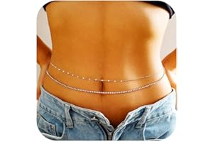 YANCHUN Gold Belly Chain Waist Chain for Women Silver Body Chain Dainty Waist Chain Jewelry Women Multi-Layer Belly Chain Sexy Body Chain Jewelry