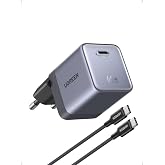 UGREEN Nexode Air 65W USB C Charger Fast Charging with USB C Cable (Gray) | GAN II 25W PPS Power Supply Compatible with MacBo