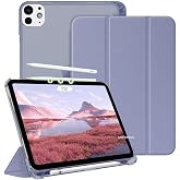 UnDePlus iPad Pro 11in&ccedil; M4/M5 ile uyumlu Kılıf Flip Cover Kalem B&ouml;lmeli PC Case 2024/2025 Lavendery Gray