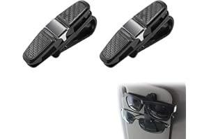 FIBOUND 2 Stück Auto-Sonnenblenden-Sonnenbrillen-Clip, Auto Sonnenbrillen Clip, 180°Rotational Sonnenbrillen Brillen mit Kartenkarten Clip, Universal Doppelenden Brillenhalterung-Schwarz.