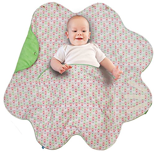 Wallaboo - Coperta per ovetto, seggiolino auto, carrozzina, passeggino, lettino, a forma di fiore, in pelle scamosciata e cotone