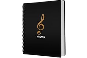 INDRNIF Classeur à Partitions A4-50 Compartiments/100 Pages - Classeur A4 - Classeur De Musique - Partitions De Musique - Classeur En Plastique - Classeur Pour Musicien Et Groupe De Musique