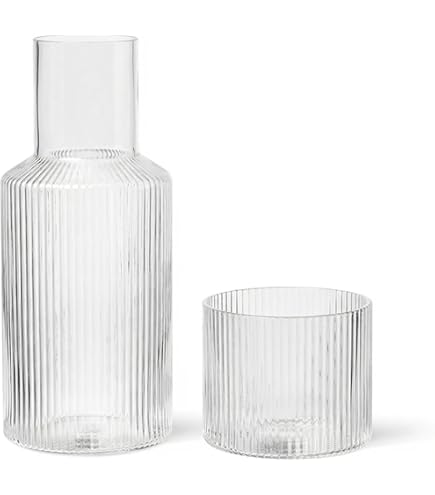 BestAlice Nachtkastje waterkaraf en glazen set, 750ML (25 oz) Vintage