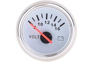 Homyl 2 inch 52mm 12V DC Voltmeter Volt Meter Voltage Meter Gauge for Marine Car Motorcycle Truck Boat RV - Measure Range 8-16V - N1