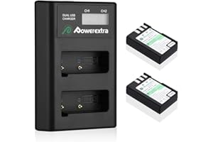 Powerextra 2 X Baterías Reemplazo para Nikon EN-EL9 y Doble Cargador LCD Compatible con Las Cámaras Nikon D40 D40x D60 D3000 D5000