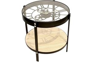 HOME DECO FACTORY HOME DECO Home Déco Factory Tavolino, Ferro, Nero Trasparente, ‎40.5 x 40.5 x 39 cm, 3.4 Kg