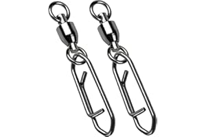 9Tong Rodamiento De Rodamientos Pesca Giratoria De Agua Dulce Alta Resistencia Giratorios a Presión Giratorios a Presión De Acero Inoxidable Clip De Pesca Acero Negro Níquel