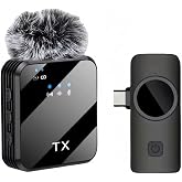 Coverzone Kablosuz Yaka Mikrofonu Tekli Mikrofon iPhone 15 16 17 ile Uyumlu TYPE-C Portlu Telefon PC Tablet Video Kayıt R&ouml;por