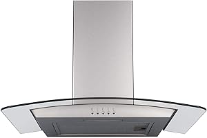 SIA 60cm Curved Glass Stainless Steel Chimney Cooker Hood Kitchen Extractor Fan