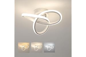 Osairous Modern LED-taklampa, vit taklampa, sovrum, 20 W, 2 200 lm, aluminium kök, 3 000/4 500/6 500 K, för balkong, vardagsr