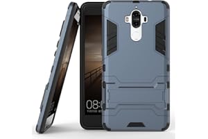 MHHQ Carcasa para Huawei Mate 9, 2 en 1, Estilo Robusto, híbrido, Doble Capa, Armadura Defender TPU + PC Hard Case Cover con Kickstand Support [antigolpes Caso] para Huawei Mate 9 -Black Plus Grey